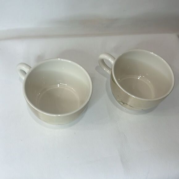 Crate & Barrel Orchid Coffee Cup Made England 12 Oz Floral Tan White Floral - Picture 3 of 5